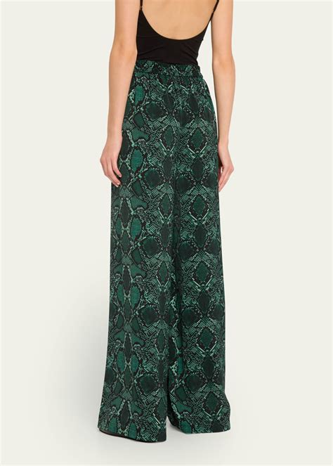 Kobi Halperin Vivian Snakeskin Print High Rise Wide Leg Pants