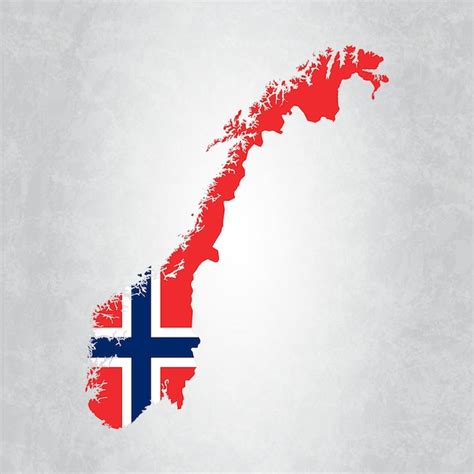 Premium Vector Norway Map With Flag