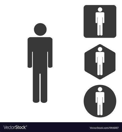 Man Icon Set Monochrome Royalty Free Vector Image