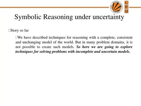 Ppt Symbolic Reasoning Under Uncertainty Powerpoint Presentation Free Download Id 9349805