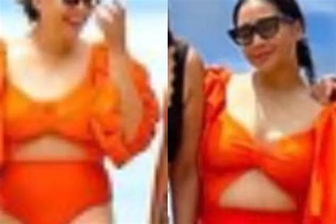 Potret Nagita Slavina Tampil Seksi Pakai Bikini Di Pantai Istri Raffi