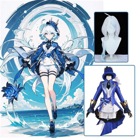 Fontaine Furina Genshin Impact Cosplay Costume With Wig, Lancha Dress ...