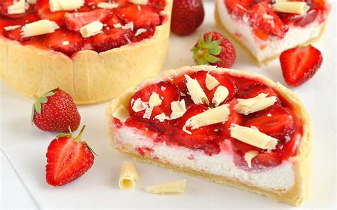 Postre Tartas De Fresa Crema Bayas Comida Fresas Fondo De Pantalla Pxfuel