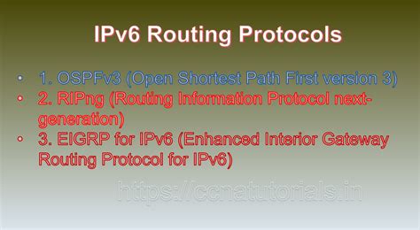 Ipv6 Routing Protocols Ccna Tutorials