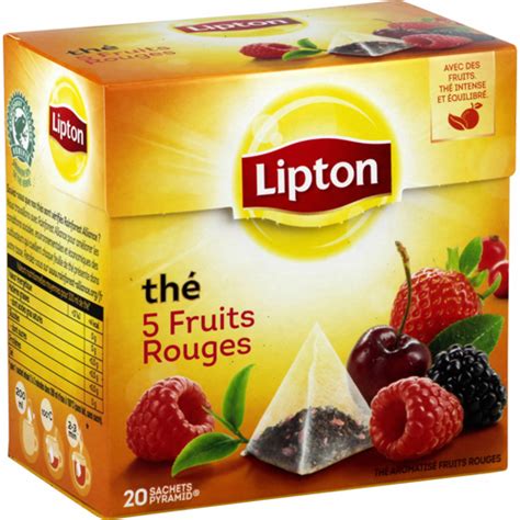 Thé 5 fruits rouges Lipton Carte des boissons Pot de départ