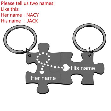 Personalized Puzzle Piece Keychain My Couple Goal