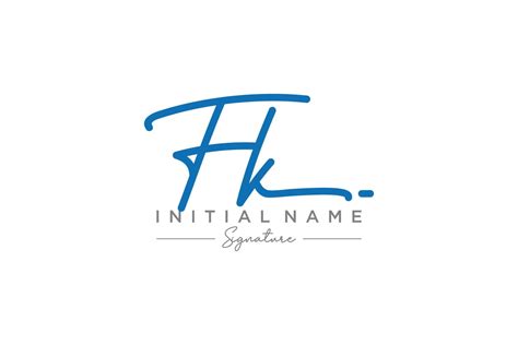 Initial Fk Signature Logo Template Vector Hand Drawn Calligraphy