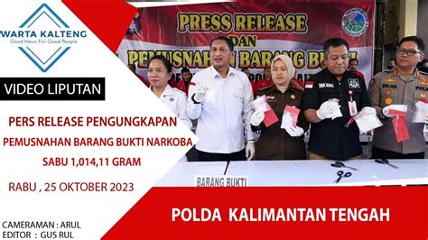 Polda Kalteng Memusnahkan Kilogram Barang Bukti Narkoba Jenis Sabu