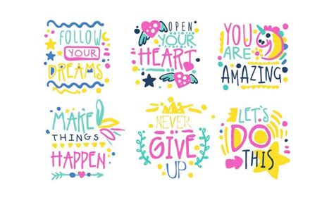 Premium Vector Positive Inspirational And Motivational Quotes Vector Set