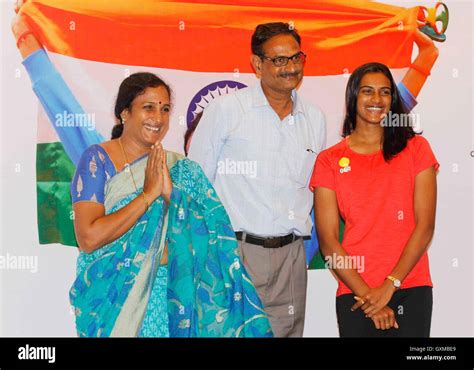 Indian badminton player silver medallist P V Sindhu parents PV Ramana P ...