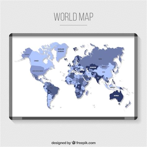 Карта мира в плоском дизайне | Премиум векторы