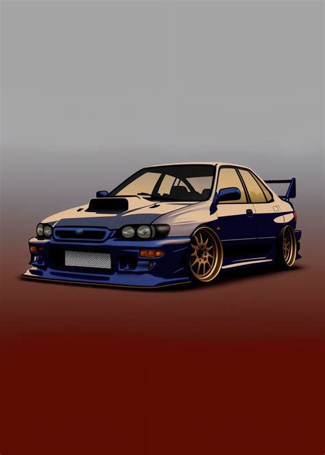 Subaru Impreza WRX STI Poster Picture Metal Print Paint By