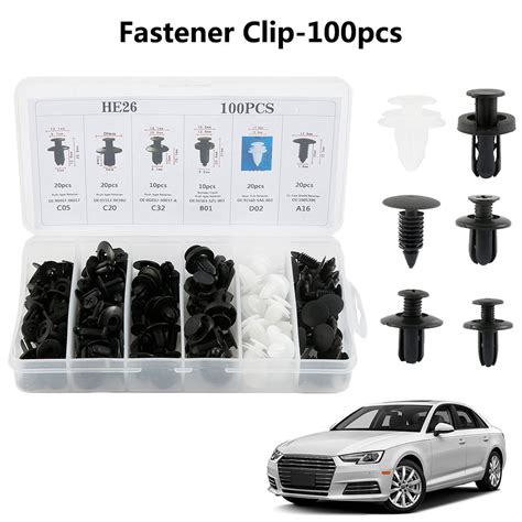 Gpoty 100pcs Car Trim Clipsbumper Retainer Clips Car Retainer Kit 6 Sizes Universal Car Door