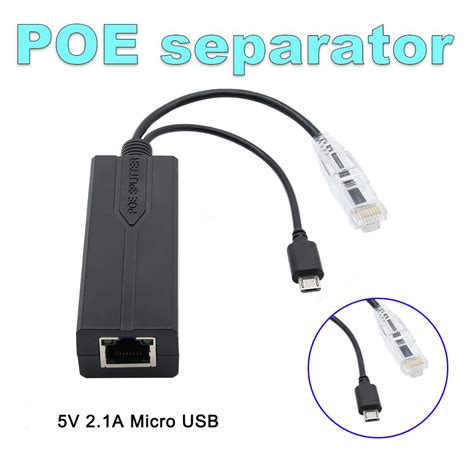 Đầu nối Micro USB PoE 48V sang 5V bộ chuyển đổi bộ phân phối cáp