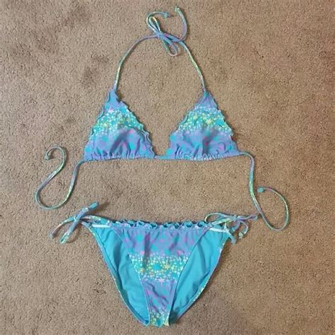 Blue Old Navy Ruffled Palm Tree Bikini Palm Tree Bikini Hot Sex Picture