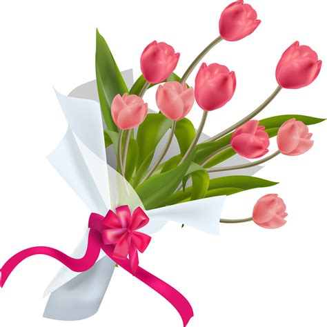 Tulip Floral Bouquet Illustration Png