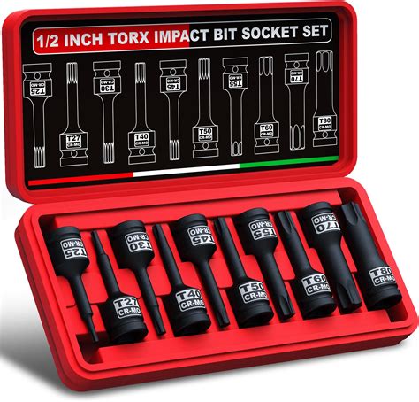 Kirxst Jeu De Douilles Longues Chocs Torx T T Coffret De