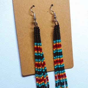 Colorful Bead Dangle Earrings - Etsy