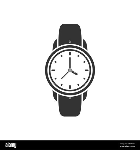 Wrist Watch Icon In Flat Style Hand Clock Vector Illustration On White