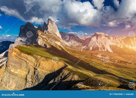 View On Seceda Peak Trentino Alto Adige Dolomites Alps South Tyrol