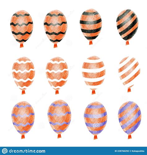 Halloween Balloons Scary Air Orange Black And White Balloons Flying