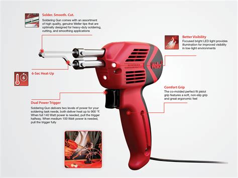 Weller 9400pks Dual Heat Soldering Gun Kit With 6 Second Heat Up Time And Led Light Atelier