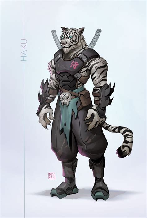 Haku The White Tiger Warrior Drew Hill White Tiger Tiger Artwork