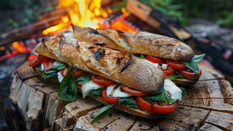 Leckeres Caprese Ciabatta Sandwich Rezept für Outdoor