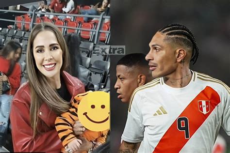 Ana Paula Consorte Alent A Paolo Guerrero En El Per Vs Paraguay