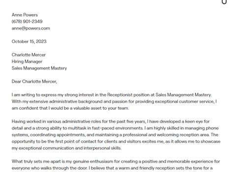 13 Receptionist Cover Letter Examples With In Depth Guidance