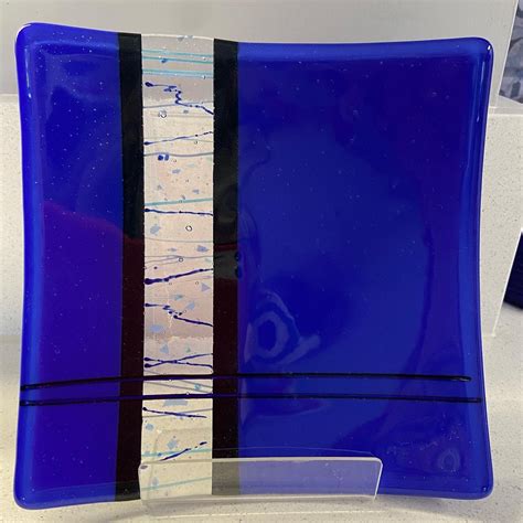 Fused Glass Plate Unique Art Dish Decorative Plate Food Etsy