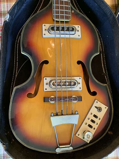 Teisco Kawai Violin Style Bass 1960 Wood Reverb