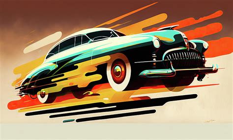 Retro Futurism Hudson Hornet Futuristic Art Vintage Retro Digital Art by Abdullah Masud - Fine ...