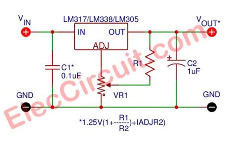 LM338 LM350 VOLTAGE REGULATOR CALCULATOR ElecCircuit