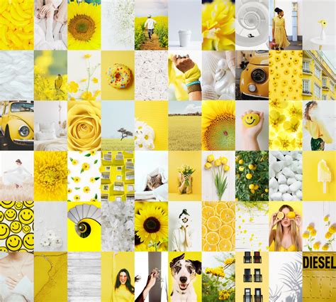 Yellow Aesthetic Wall Collage