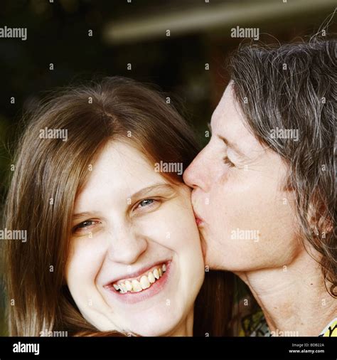 Close Up Mature Woman Kissing On High Resolution Stock Photography And