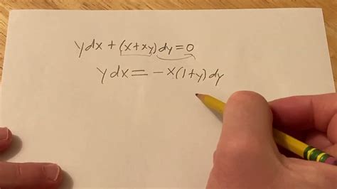 Differential Equation Ydx X Xydy 0 Youtube