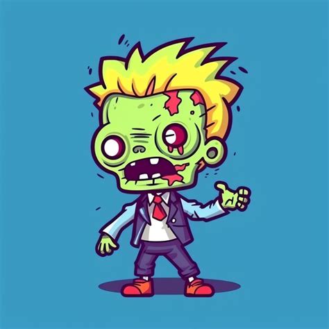 Premium AI Image | A creepy zombie in cartoon style A scary zombie ...