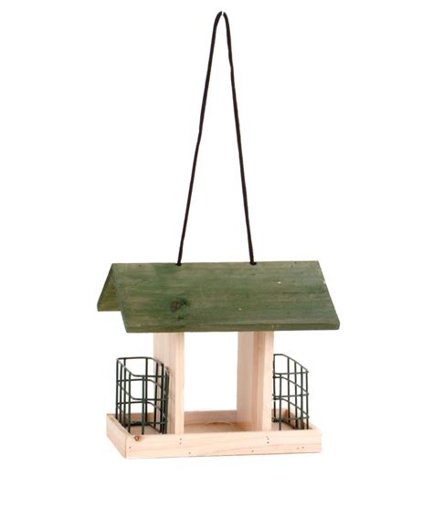 Holz Vogel Futterhaus 24 cm 2 Körbe Futterstation Vogelhäuschen