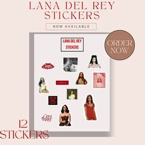 Lana Del Rey Sticker Pack For Fans Lana Del Rey Gifts For Friends