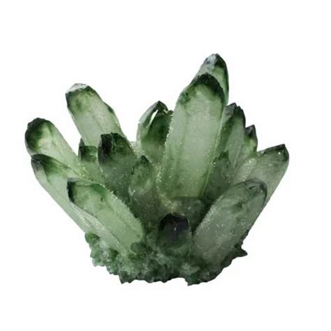 Natural Green Phantom Crystal Ghost Quartz Cluster For Healing At