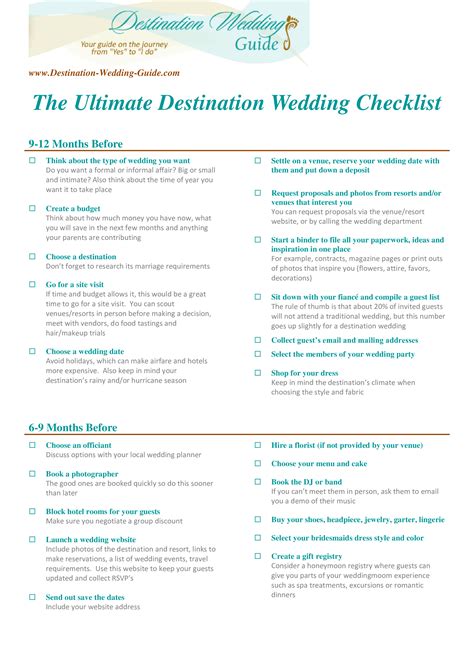 Ultimate Destination Wedding Checklist