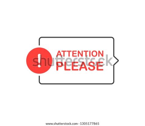 Attention Please Bubble Flat Cartoon Style Stock Vector (Royalty Free) 1305177865 | Shutterstock