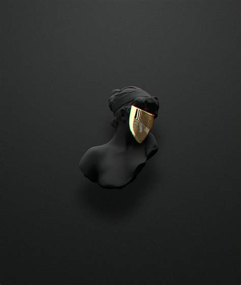 HD wallpaper: black, gold, mask, minimalism, sculpture | Wallpaper Flare