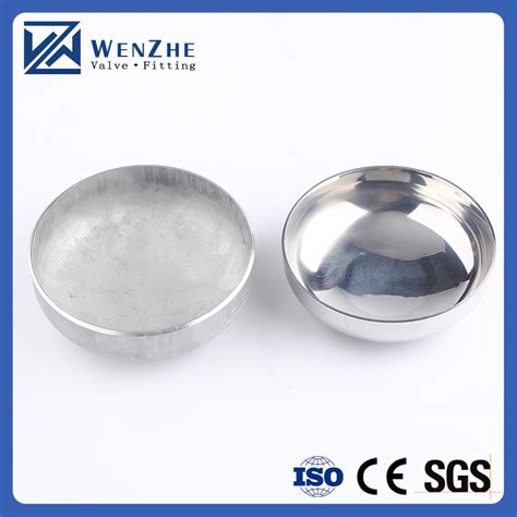 Sanitary Stainless Steel Pipe Fitting Weld Oval Head Cap Spherical Cap