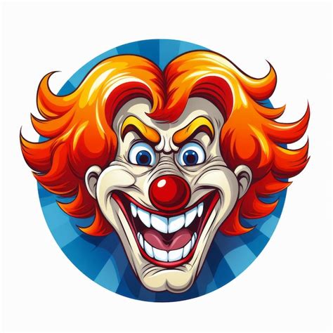 Premium AI Image | a cartoon clown face with red hair and an open mouth