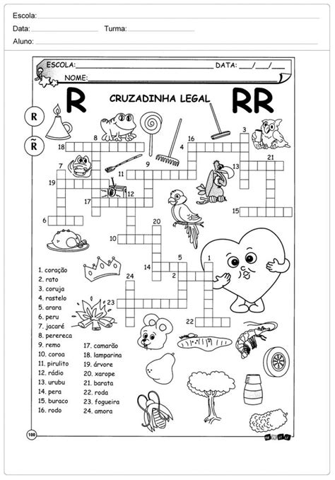 Cruzadinha Complete As Palavras R Ou Rr S Escola