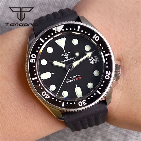 Tandorio 20bar 37mm Nh35a Automatic Dive Watch For Men Luminous Black