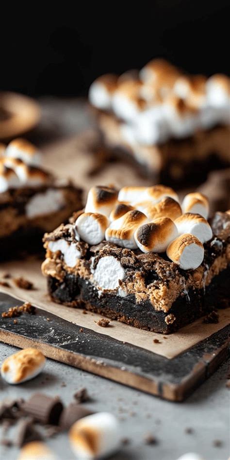 S’mores Brownie Bars [60 Minutes] Recipe Sweet Snacks Chocolate Recipes Easy Baking