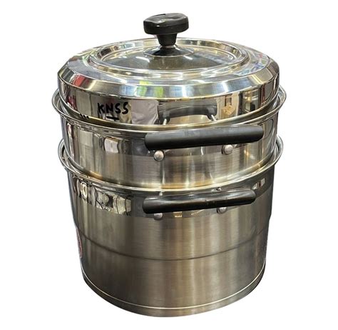 Stainless Steel Round Gas Momo Steamer Capacity 2 Kg Size 16 Inch